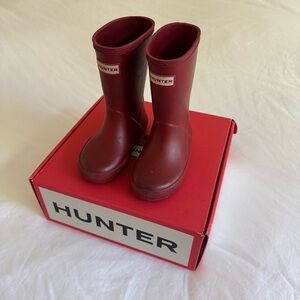 Hunter - Kids Classic Rain Boots, Military Red Size 8M (UK 7)